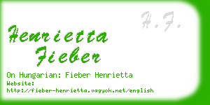 henrietta fieber business card